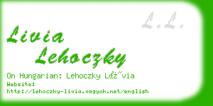 livia lehoczky business card